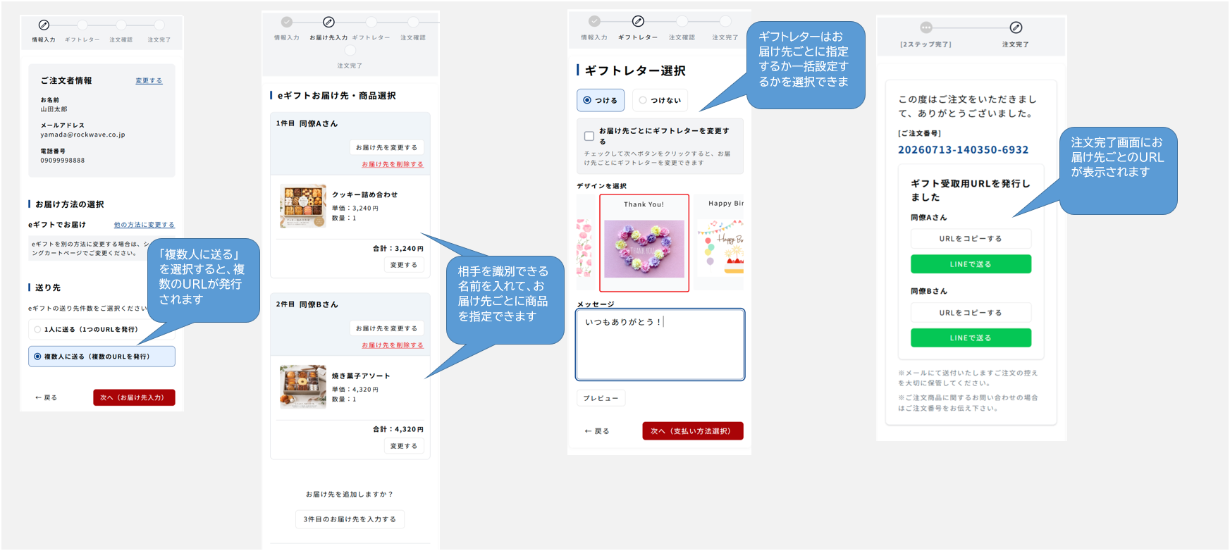 eギフト複数配送